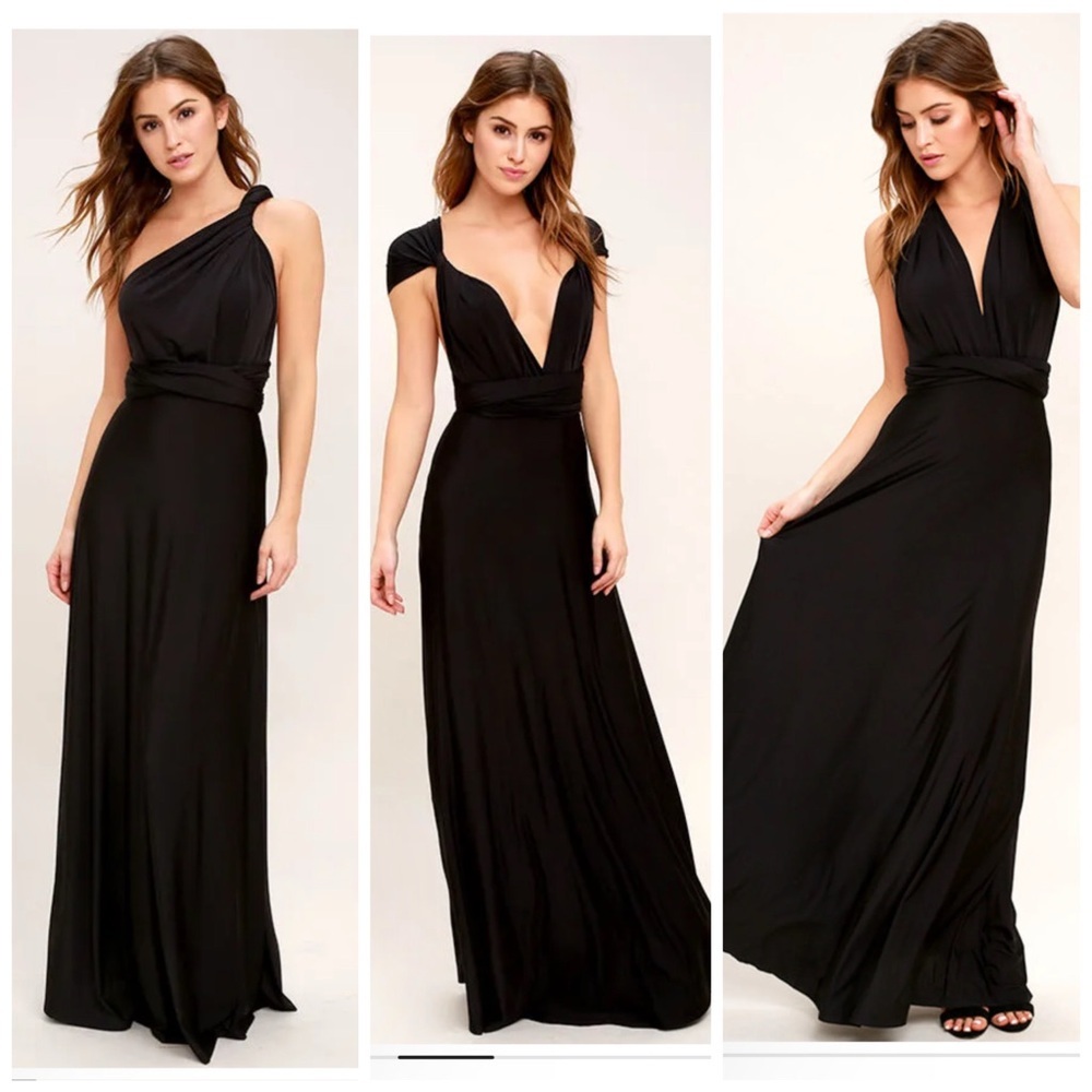 Lulus Tricks of the Trade Slate Black Maxi Dress Size Large NWT - Picture 15 of 16